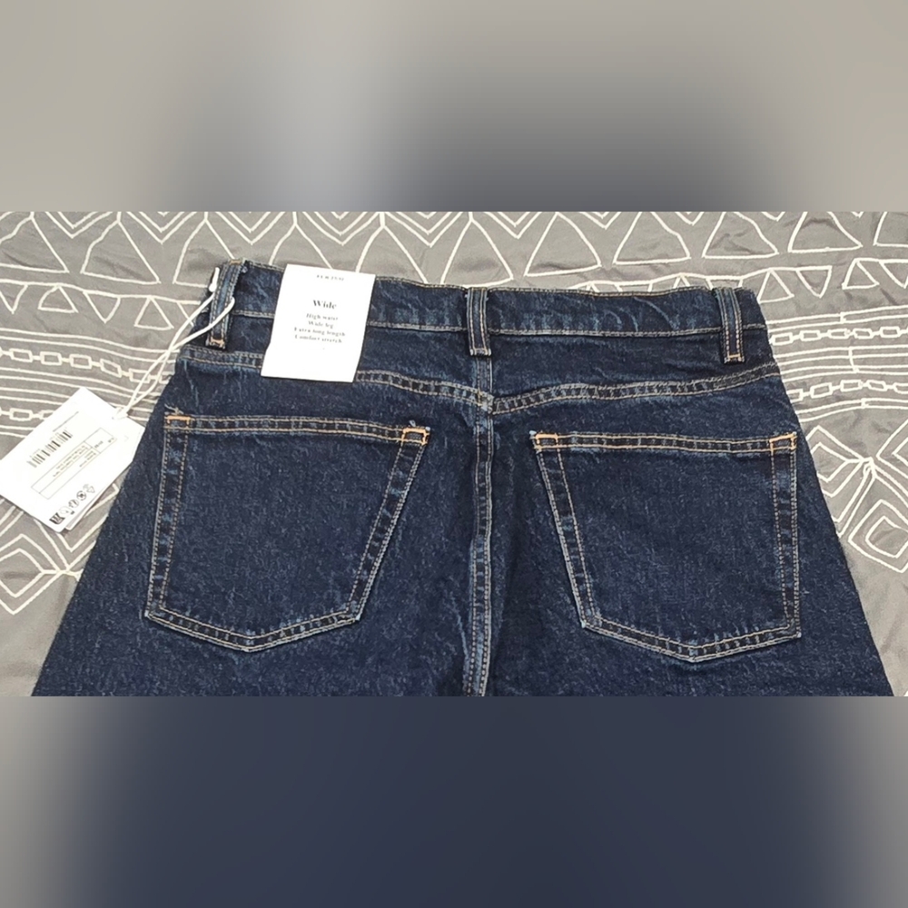& Other Stories High Waisted Wide Leg Extra Long Length Size 27 - Picture 4 of 9